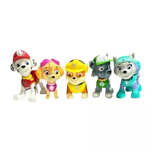 5 Paw Patrol Figures Dog Puppy Cake Topper Rubble Rocky Marshall Skye Everest - Picture 1 of 6