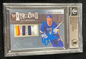 Doug Gilmour Signed 2009/10 SPX Winning Materials Patches Card BAS Certified - Picture 1 of 2