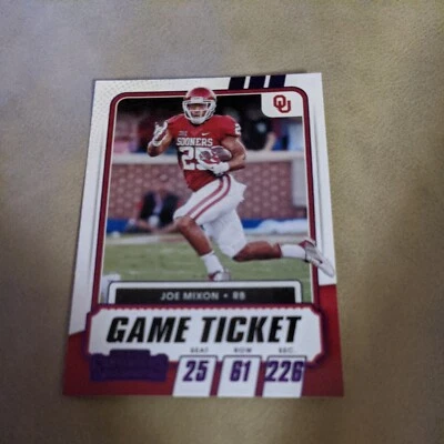 #62 JOE MIXON 2021 Panini Contenders Draft Picks  Oklahoma Sooners## purple ## - Image 1 of 2