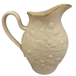 LENOX China 6.5" Pitcher FRUITS OF LIFE Blackberry Pattern Ivory 24K Gold Trim - Picture 1 of 7