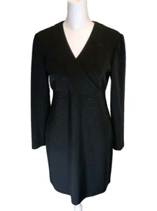 Ann Taylor Petites Long Sleeve wool Sheath Dress Size 6P Cross Over V-neck USA - Picture 1 of 8