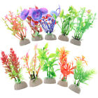  10 pièces en plastique fausse plante d'aquarium décorations d'herbe artificielle