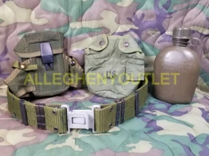 Juego de cinturón de pistola USGI con bolsa de munición cubierta de cantimplora 1QT cantimplora gris hebilla MEDIANO EN MUY BUENA CONDICIÓN - Imagen 1 de 8