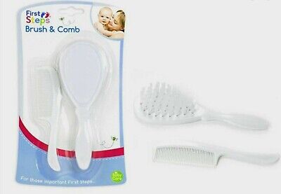 Baby Grooming Set, Brush And Comb  White Soft & Gentle For Your Baby First Steps • 3.39£