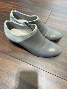 Botín de cuña ECCO NUEVO SIN ETIQUETAS cremallera gris gamuza y cuero mujer talla 8/39 - Imagen 1 de 7