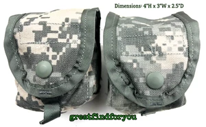 USGI MILITARY MOLLE II HAND GRENADE POUCHES - ACU DIGITAL CAMO LOT OF 2 - Picture 1 of 4