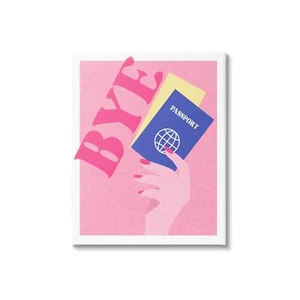 Stupell Industries Bye Holding Travel Passport Canvas Wall Art, Design by Dap... - Picture 1 of 7