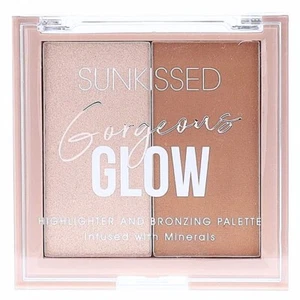 Sunkissed Bronzer & Highlighter Mineral Powder Palette Set Kit Bronzing Glow - Picture 1 of 6