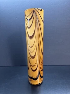 BROWN PULLED IRIDESCENT ART GLASS VASE - MINT CONDITION - Picture 1 of 5