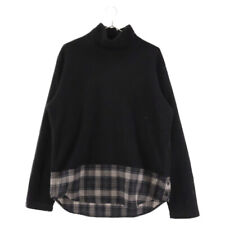 COMME des GARCONS HOMME Wool Check Switch Knit Sweater Black HB-T026 Used