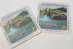 Lote de 2 posavasos de cerveza Big Sky Brewing Company Moose Drool 3 1/2" x 3 1/2" - Imagen 1 de 3