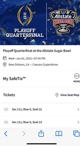 notre dame Sugar Bowl Tickets - Picture 1 of 2
