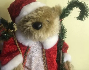 *Internationaler Basar* Stehend 25" Weihnachten alter St. Nick Bär mit Stab & Tasche - Bild 1 von 6