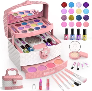 Kids Makeup Kit for Girl 35 Pcs Washable Toddler Makeup Kit, Girl Toys Real Cosm - Picture 1 of 6