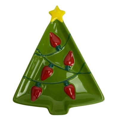 Bandeja de prato em forma de árvore de Natal Hallmark tigela de nozes doces decoração de férias - Imagem 1 de 4