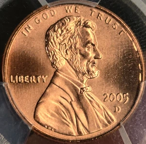 2005-D PCGS SP69RD Satin Finish Lincoln Cent 1C - Picture 1 of 4