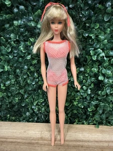 EUC! Vintage 1966 Twist N Turn Barbie Doll #1160 OG Swimsuit + CoverUp + Ribbon - Picture 1 of 17