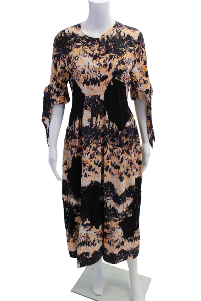 Vestido Proenza Schouler Mujer Abstracto Estampado Floral Encaje Apliques Rosa Talla 6 Foto 1 de 4