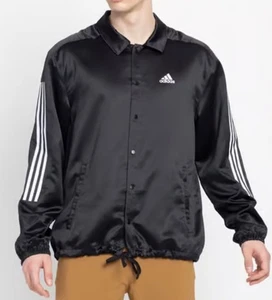 Adidas Men’s Xpress Coaches Satin Jacket Black Track Multi Sports Sz S NWT - Picture 1 of 10