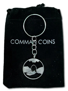 2003 Missouri Cut Coin Lewis and Clark Journey Keychain US State Quarter Jewelry - Picture 1 of 4