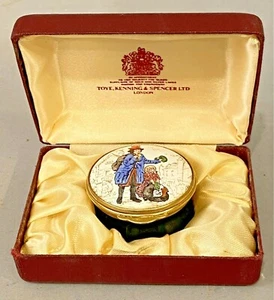 BIRMINGHAM ENAMELS TRINKET BOX - TKS - LONDON "OLD CLOAKS, COATS OR SUITS - Picture 1 of 8
