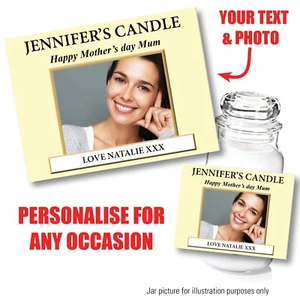 PERSONALISED PHOTO Candle Label Sticker Birthday Thank You CHRISTMAS Gift 115 - Picture 1 of 6