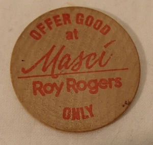 Gettone vintage in legno nichel Roy Rogers 25 centesimi uno 32 oz bevande ristorante - Foto 1 di 2