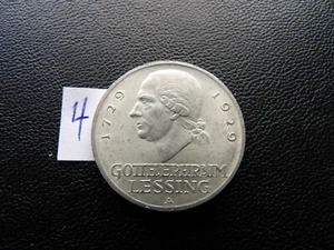 Germany 3 Reichsmark 1929 A Birth of Gotthold Lessing silver coin (4) - Picture 1 of 2