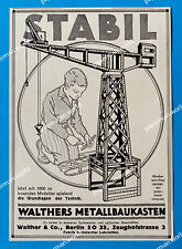 Stabil Walthers Metallbaukasten Junge baut Kran Walther & Co Berlin 1925