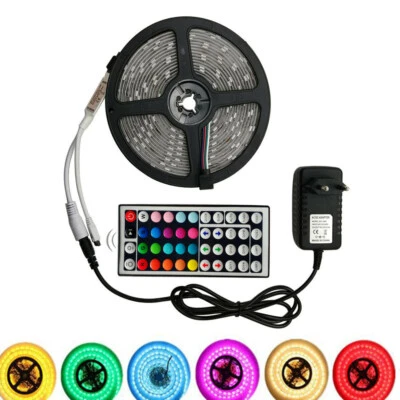 LED Strip Light RGB 5050 SMD 2835 Flexible Ribbon RGB Stripe 5M 10M 15M tape kit - Image 1 of 4
