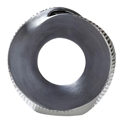 Keramik-Vase - Gilde Lochvase Sevilla 21.5 cm anthrazit-silber - Deko Design - Bild 1 von 2