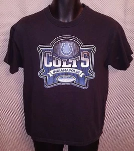 Indianapolis Colts Pre-Distressed Black NFL T-Shirt - Boys Large 14/16 - Picture 1 of 3
