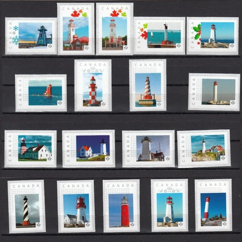 LIGHTHOUSE = UNIQUE Collection 18 Picture Postage stamps Canada 2013-:-2018/04 Cover