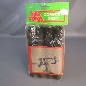 Vintage Bike Extras Comfort Grips NEW Old Stock 1983 Black Padded Handle Covers - Picture 1 of 6