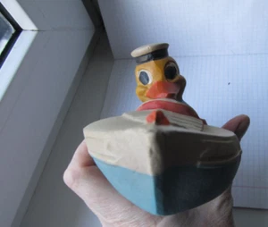 Patito de juguete coleccionable vintage en el barco de la URSS (296) - Imagen 1 de 6