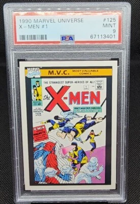 1990 Impel Marvel Universe #125 X-Men #1 Comic Cover PSA 9 MINT - Image 1 of 2