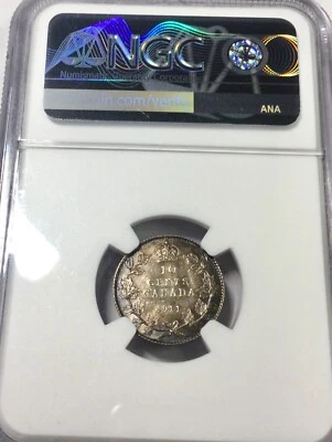 1911 Canada Ten Cents George V NGC Graded MS62 + Pleasing toned Coin - Image 1 of 2