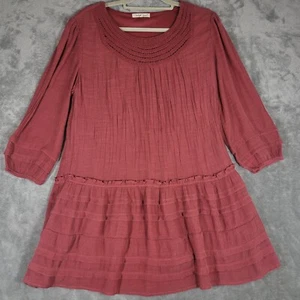 Indigo Soul Womens XL Boho Tunic Blouse Ruffled Layered Embellished Neckline - Picture 1 of 10