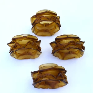 set 4 antique amber colour glass tulip shades replacement sconces chandelier - Picture 1 of 6