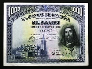 S.C. Spanien - Spanische Republik. 1000 PESETEN von 1928. EBC+/XF+ - Bild 1 von 2