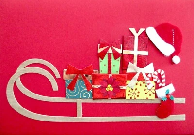 Papyrus Gemmed Stacked Gifts on Sleigh Christmas Greeting Card ~Special Delivery - Image 1 of 4