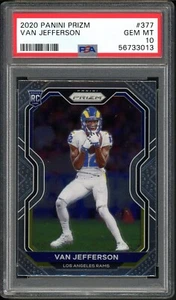 VAN JEFFERSON 2020 Panini Prizm Rookie RC Card #377 LA RAMS GEM MINT PSA 10 - Picture 1 of 2