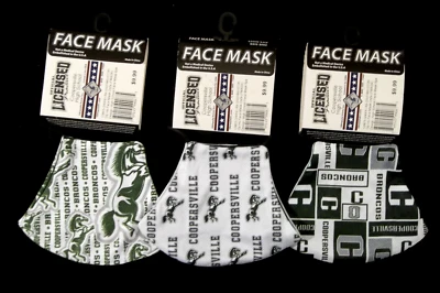 Ohiopyle Prints Set of 3 Coopersville High School Broncos 2 Layer Face Masks - Image 1 of 4