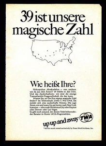 3w2680/ Alte Reklame von 1968 - TWA - up up and away. - Picture 1 of 1