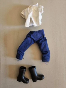 Vintage 1975 EMERGENCY Figure Uniform Black Boots BLUE PANTS White Shirt MEGO - Picture 1 of 2