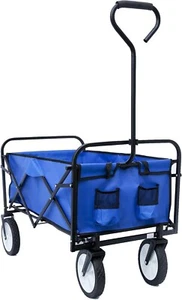 Kaito TC3015 Collapsible Outdoor Utility Wagon with 8" Wheels Blue - Picture 1 of 6