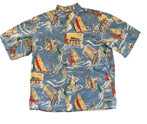 Reyn Spooner San Diego L Shirt Hotel Coronado Pt Loma Lighthouse Racing Boats - Picture 1 of 12