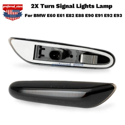 Luz de señalización lateral LED ahumada para guardabarros BMW 328i lámpara de señal de giro secuencial 2 piezas Foto 1 de 4