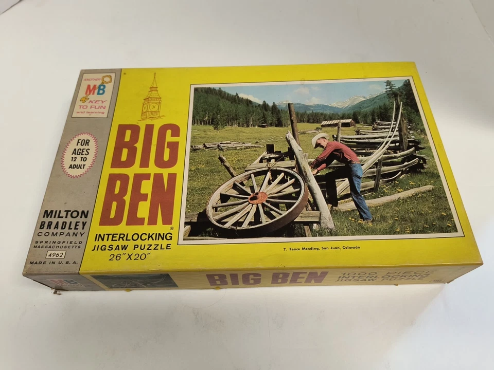 Rompecabezas Big Ben vintage 1968 1000 piezas valla reparación San Juan CO  Foto 1 de 4