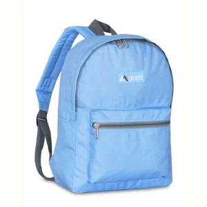 Everest Basic 15" Mochila Viaje Deporte Escuela Bolsa de Libros - Azul Claro NUEVO - Imagen 1 de 6